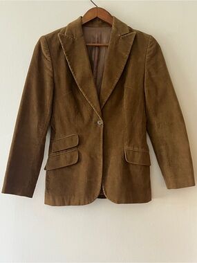 Corduroy Tailored Women's Blazer in Tan